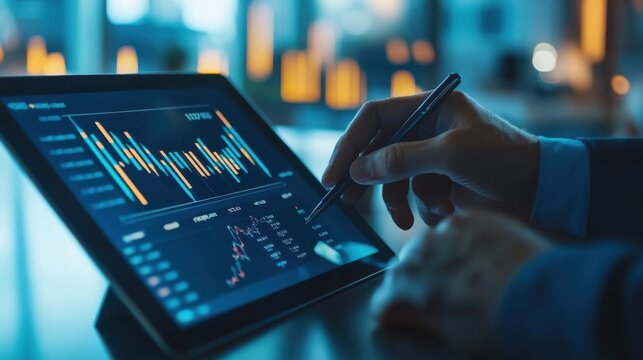Businessman presenting recovery data on charts to a team, indicating