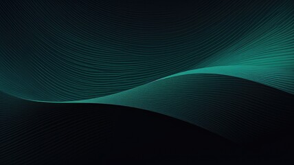 A smooth, abstract wave pattern in teal and black, conveying a sense of calm and modernity.