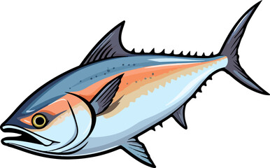 Tuna fish clipart desing illustration