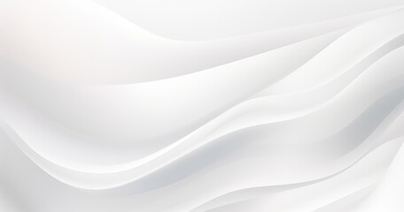 A smooth, abstract white wave pattern creating a modern and minimalist background.
