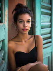 Fototapeta premium Piękna młoda kubańska kobieta - portret