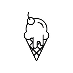 Ice Cream vector icon stock illustration