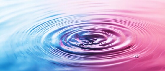 Abstract transparent liquid banner with concentric circles and ripples