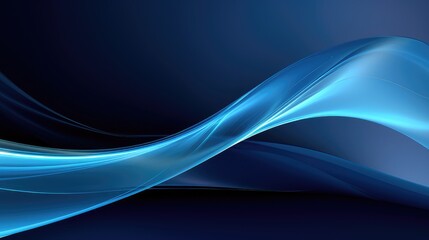 Obraz premium A smooth, flowing abstract design featuring blue waves against a dark background, ideal for digital graphics or presentations.
