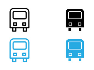 Bus icon black and white vector outline sign