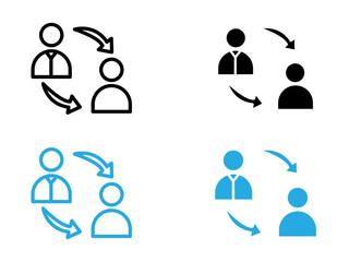 coaching icon black and white vector outline sign