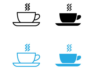 coffee cup icon black and white vector outline sign