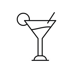 Cocktail Glass vector icon stock illustration