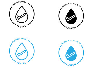 dermatologically tested icon black and white vector outline sign