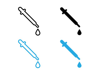 Dropper icon black and white vector outline sign