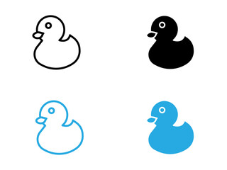 Duck icon black and white vector outline sign