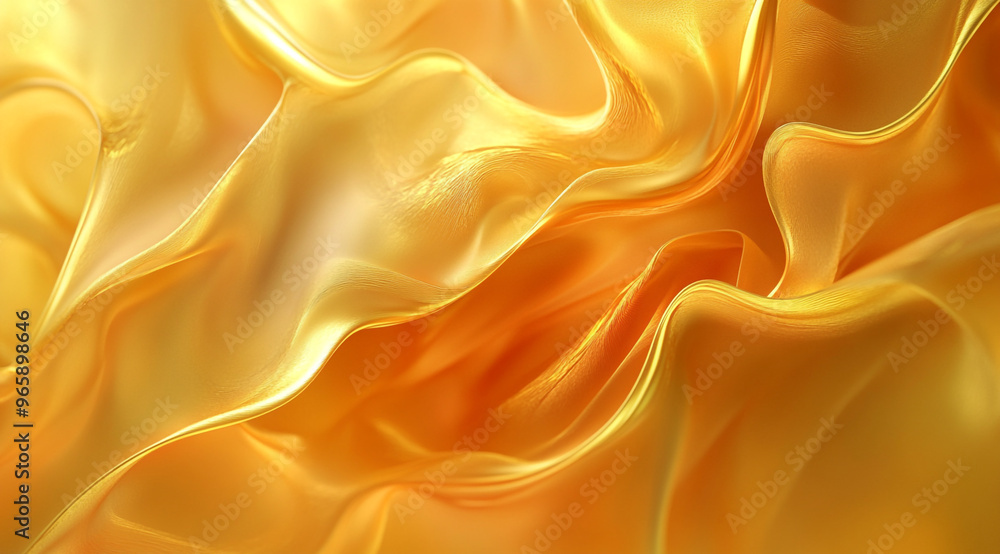 Wall mural A golden abstract background with flowing organic shapes, creating an elegant and luxurious feel. 