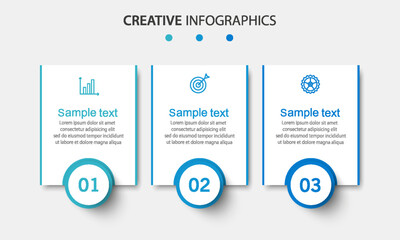 Infographic design template with icons and 3 options or steps. Can be used for process diagram, presentations, workflow layout, banner, flow chart, info graph