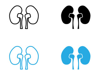 Human kidneys icon black and white vector outline sign