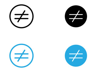 Inequality icon black and white vector outline sign