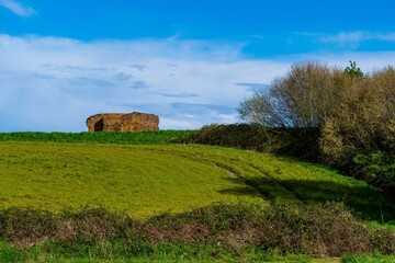landscape with the green hill