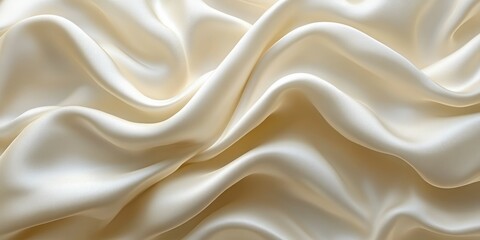 Fototapeta premium Smooth, flowing cream-colored fabric with soft texture.