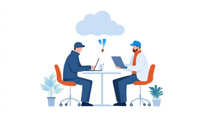 Meteorologists Collaborate on Weather Insights in a Modern Workspace Setting and Engaging Atmosphere