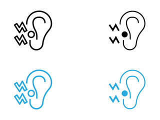 Otitis icon black and white vector outline sign