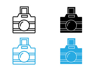 Picture snapshot icon black and white vector outline sign