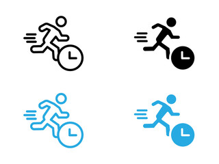 running Speed icon black and white vector outline sign