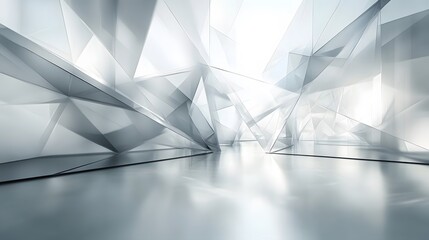 A soft geometric abstraction with white and grey hues, gently blurred to form a modern and clean design.