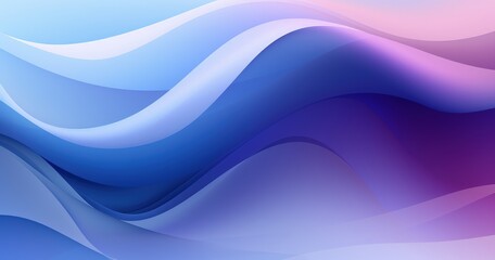 Obraz premium A smooth, flowing abstract design featuring gradients of blue, purple, and pink colors, evoking a sense of calm and fluidity.