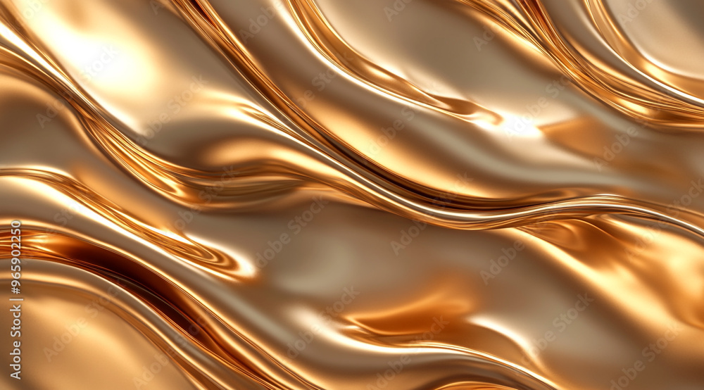 Wall mural a golden abstract background with flowing organic shapes, creating an elegant and luxurious feel.