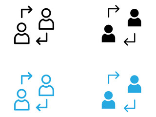 User switch icon black and white vector outline sign