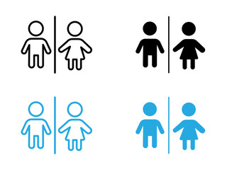 wc toilet door plate icon black and white vector outline sign