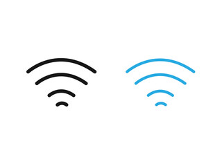 Wifi signal icon black and white vector outline sign