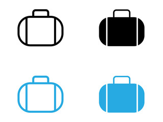 Baggage icon black and white vector outline sign