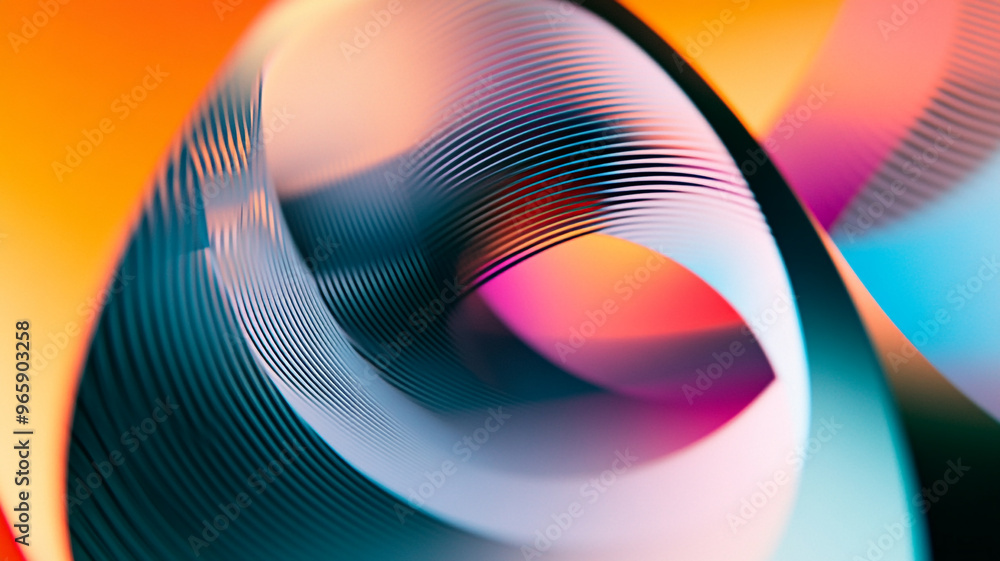 Poster abstract swirling shapes create vibrant patterns in a colorful illustration