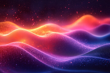 Fototapeta premium A colorful, abstract image of a mountain range with a purple and orange hill