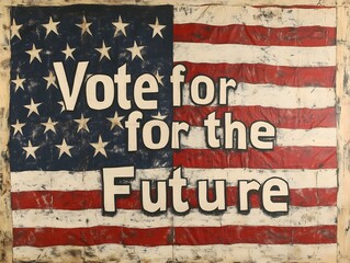 Fototapeta premium American Flag with the Words 