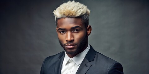 Fototapeta premium frosted tips black male with classic preppy dress sense elegant and refined sophistication