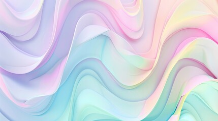Fototapeta premium A smooth, flowing abstract design featuring pastel colors and gentle curves, perfect for backgrounds or digital art.