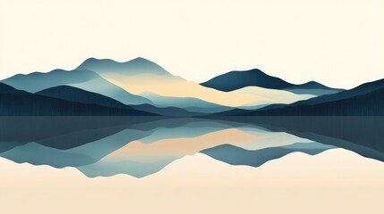 Serene Mountains Lake Scenic View