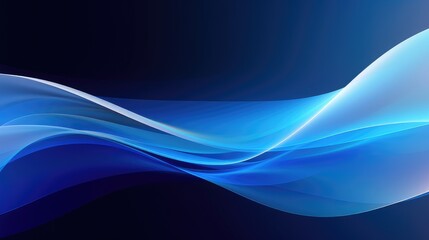 A smooth, flowing abstract design featuring shades of blue and white, creating a sense of calm and fluidity.