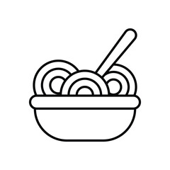 Pasta Bowl vector icon stock illustration