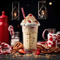 : milk shake top view, milk shake in plastic cups, vanilla milk shake, oreo shake,