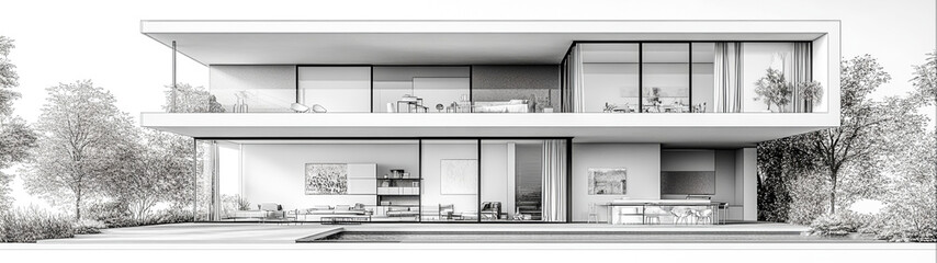 Sleek Minimalist Home Interior Illustration Reflecting Contemporary Lifestyle