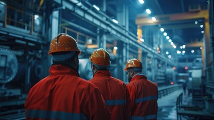 Industrial Workers in an Automated Manufacturing Plant