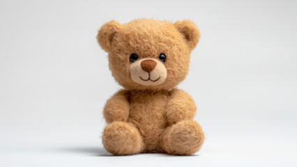 Fototapeta premium Teddy Bear With White Background - teddy bear, plush toy, stuffed animal, brown bear, soft toy, cute bear, fluffy bear, children's toy, cuddly toy, toy bear, furry bear, baby toy