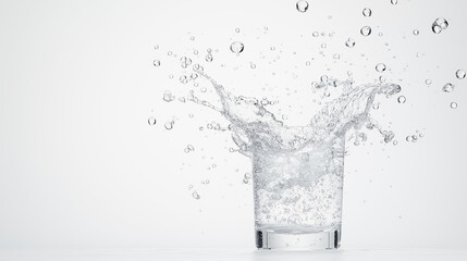 water spilling from a tipped glass