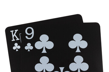 Obraz premium card black game deck point nine club king nine