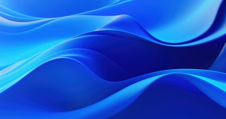 Fototapeta premium A smooth, flowing abstract design featuring various shades of blue, evoking a sense of calm and tranquility.