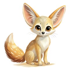 Fototapeta premium Cute Fennec Fox Illustration