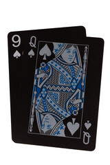 card black game deck point nine spade Queen nine