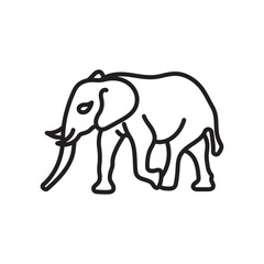 Elephant Outline Icon, Vector illustration